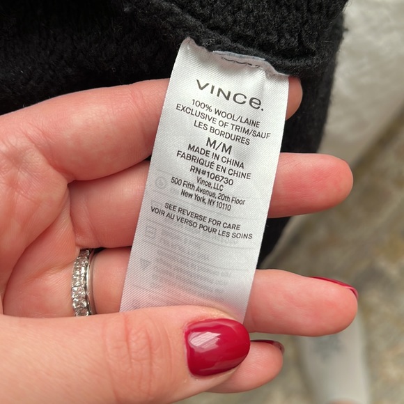 Black Wool Vince Cardigan with Hood - Picture 5 of 5